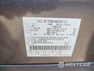Zdjęcie 12 z 12 samochodu: 2018 FORD EXPLORER XLT VIN:1FM5K8D81JGC52553 - miniatura
