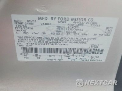 Zdjęcie 12 z 12 samochodu: 2006 FORD ESCAPE LIMITED VIN:1FMCU94176KB00209 - miniatura