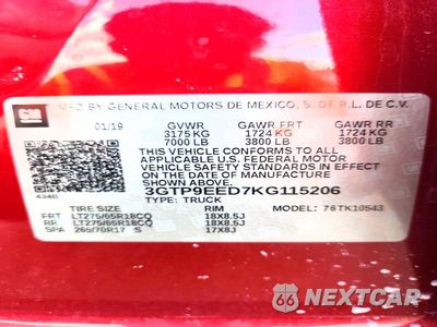 Zdjęcie 12 z 12 samochodu: 2019 GMC SIERRA K1500 AT4 VIN:3GTP9EED7KG115206 - miniatura