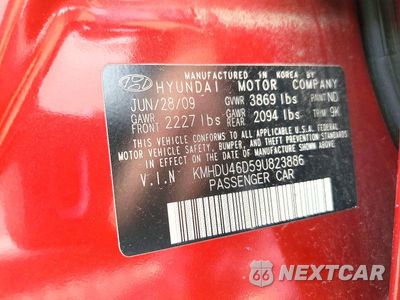Zdjęcie 12 z 12 samochodu: 2009 HYUNDAI ELANTRA GLS VIN:KMHDU46D59U823886 - miniatura