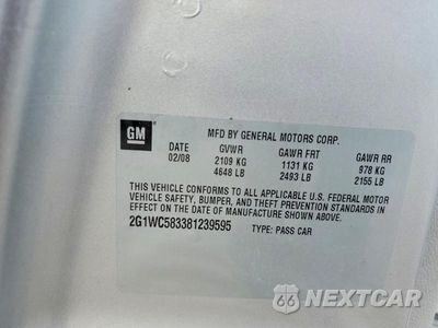 Zdjęcie 12 z 12 samochodu: 2008 CHEVROLET IMPALA LT VIN:2G1WC583381239595 - miniatura