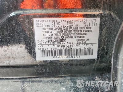 Zdjęcie 12 z 12 samochodu: 2021 NISSAN SENTRA SV VIN:3N1AB8CV1MY282765 - miniatura