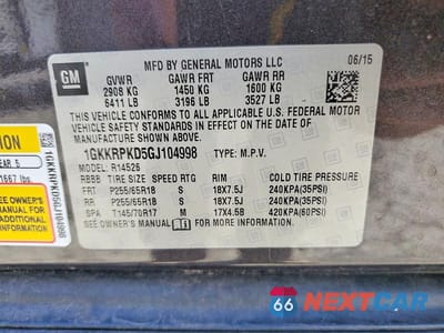 Zdjęcie 13 z 13 samochodu: 2016 GMC ACADIA SLE VIN:1GKKRPKD5GJ104998 - miniatura