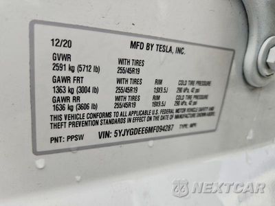Zdjęcie 14 z 14 samochodu: 2021 TESLA MODEL Y VIN:5YJYGDEE6MF094287 - miniatura