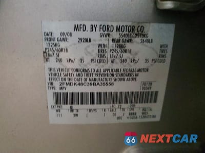 Zdjęcie 13 z 13 samochodu: 2009 FORD EDGE SEL VIN:2FMDK48C39BA35558 - miniatura