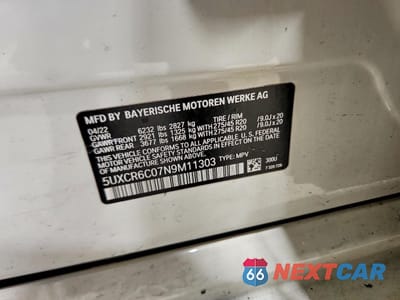 Zdjęcie 13 z 13 samochodu: 2022 BMW X5 XDRIVE40I VIN:5UXCR6C07N9M11303 - miniatura