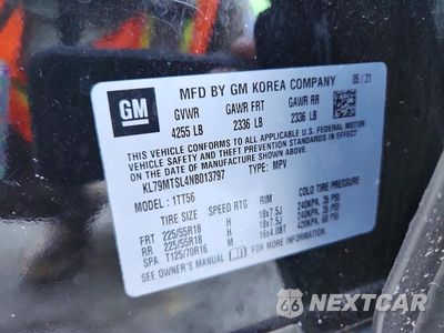 Zdjęcie 13 z 13 samochodu: 2022 CHEVROLET TRAILBLAZER RS VIN:KL79MTSL4NB013797 - miniatura