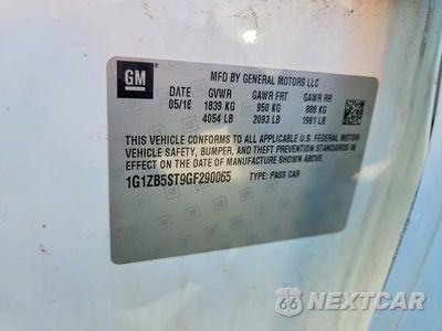 Zdjęcie 13 z 13 samochodu: 2016 CHEVROLET MALIBU LS VIN:1G1ZB5ST9GF290065 - miniatura