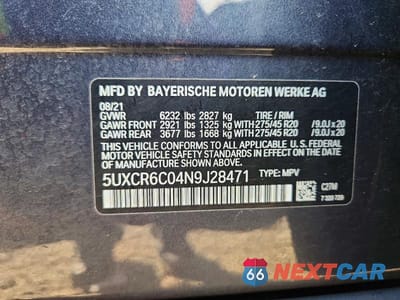 Zdjęcie 13 z 13 samochodu: 2022 BMW X5 XDRIVE40I VIN:5UXCR6C04N9J28471 - miniatura