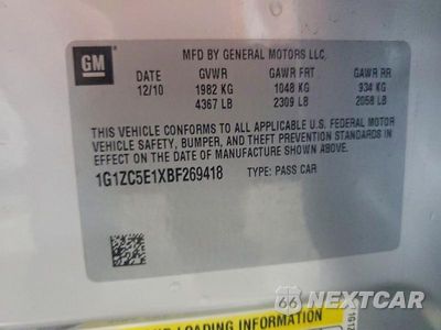 Zdjęcie 12 z 12 samochodu: 2011 CHEVROLET MALIBU 1LT VIN:1G1ZC5E1XBF269418 - miniatura