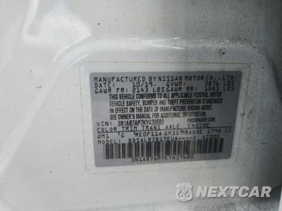 Zdjęcie 12 z 12 samochodu: 2019 NISSAN SENTRA S VIN:3N1AB7AP7KY439680 - miniatura