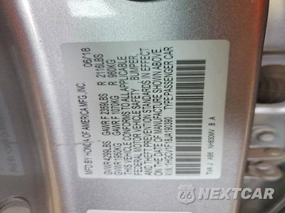Zdjęcie 12 z 12 samochodu: 2018 HONDA ACCORD LX VIN:1HGCV1F18JA190390 - miniatura
