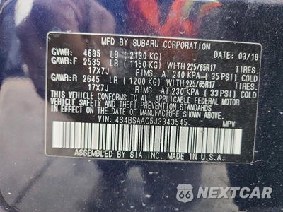 Zdjęcie 13 z 13 samochodu: 2018 SUBARU OUTBACK VIN:4S4BSAAC5J3343545 - miniatura