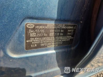 Zdjęcie 13 z 13 samochodu: 2006 HYUNDAI SONATA LX VIN:5NPEU46FX6H087172 - miniatura