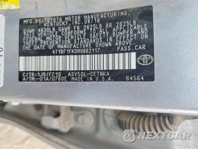 Zdjęcie 12 z 12 samochodu: 2017 TOYOTA CAMRY LE VIN:4T1BF1FK0HU662117 - miniatura