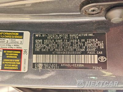 Zdjęcie 12 z 12 samochodu: 2009 TOYOTA CAMRY HYBRID VIN:4T1BB46K69U065097 - miniatura