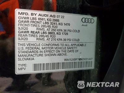 Zdjęcie 13 z 13 samochodu: 2022 AUDI Q7 PREMIUM PLUS VIN:WA1LXBF79ND021447 - miniatura