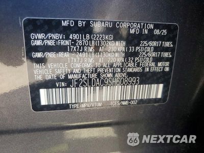 Zdjęcie 13 z 13 samochodu: 2025 SUBARU FORESTER VIN:JF2SLDAC9SH608993 - miniatura