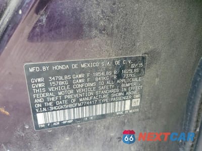 Zdjęcie 13 z 13 samochodu: 2015 HONDA FIT EX VIN:3HGGK5H80FM774417 - miniatura