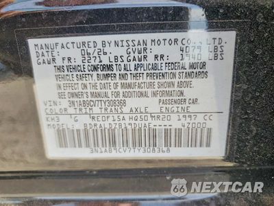 Zdjęcie 12 z 12 samochodu: 2026 NISSAN SENTRA SV VIN:3N1AB9CV7TY308368 - miniatura