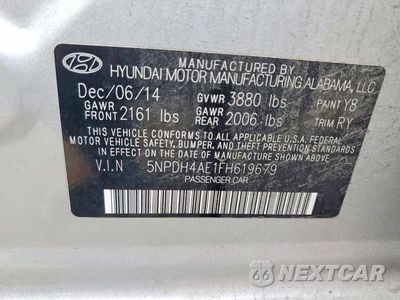 Zdjęcie 13 z 13 samochodu: 2015 HYUNDAI ELANTRA SE VIN:5NPDH4AE1FH619679 - miniatura