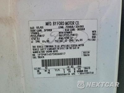 Zdjęcie 12 z 12 samochodu: 2005 FORD F150 SUPERCREW VIN:1FTPW14575KE60017 - miniatura