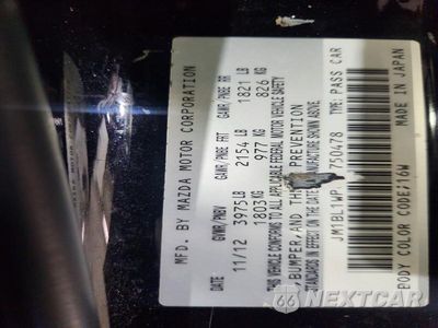 Zdjęcie 12 z 12 samochodu: 2013 MAZDA 3 I VIN:JM1BL1WP6D1750478 - miniatura