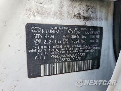 Zdjęcie 13 z 13 samochodu: 2010 HYUNDAI ELANTRA GLS VIN:KMHDU4AD4AU889230 - miniatura