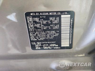 Zdjęcie 13 z 13 samochodu: 2012 NISSAN QUEST 3.5 S VIN:JN8AE2KP9C9043557 - miniatura