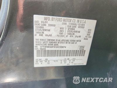 Zdjęcie 12 z 12 samochodu: 2001 FORD F350 SUPER DUTY VIN:1FTWW33F51EC52874 - miniatura