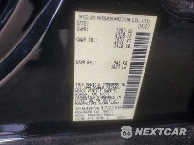 Zdjęcie 12 z 12 samochodu: 2022 NISSAN ALTIMA S VIN:1N4BL4BV7NN370359 - miniatura