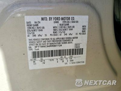 Zdjęcie 12 z 12 samochodu: 2024 FORD MAVERICK XLT TREMOR VIN:3FTTW8C94RRB01124 - miniatura