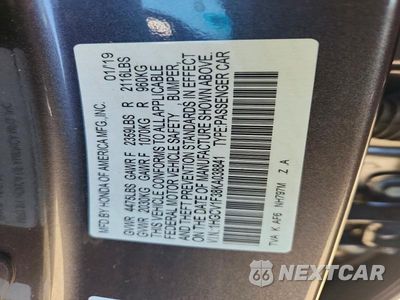 Zdjęcie 12 z 12 samochodu: 2019 HONDA ACCORD SPORT VIN:1HGCV1F38KA038841 - miniatura