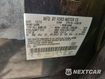 Zdjęcie 13 z 13 samochodu: 2013 FORD EXPLORER VIN:1FM5K8B8XDGB83059 - miniatura