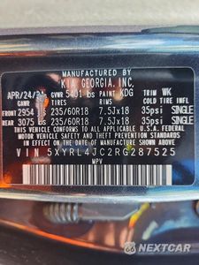 Zdjęcie 13 z 13 samochodu: 2024 KIA SORENTO S VIN:5XYRL4JC2RG287525 - miniatura