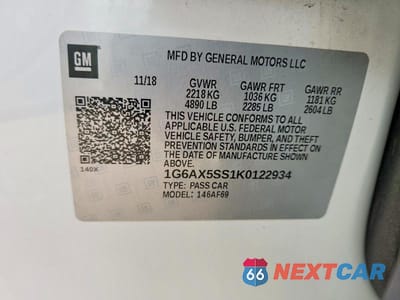 Zdjęcie 12 z 12 samochodu: 2019 CADILLAC CTS LUXURY VIN:1G6AX5SS1K0122934 - miniatura