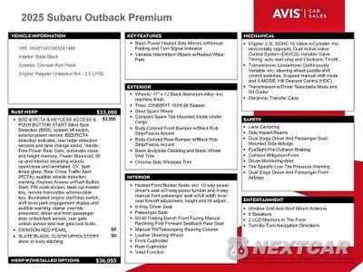 Zdjęcie 12 z 13 samochodu: 2025 SUBARU OUTBACK PREMIUM VIN:4S4BTAFC8S3241468 - miniatura