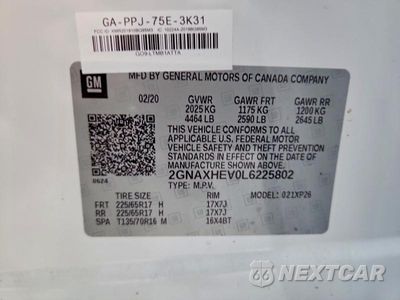 Zdjęcie 13 z 13 samochodu: 2020 CHEVROLET EQUINOX LS VIN:2GNAXHEV0L6225802 - miniatura