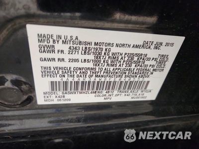 Zdjęcie 13 z 13 samochodu: 2015 MITSUBISHI OUTLANDER SPORT ES VIN:4A4AR3AW8FE040555 - miniatura