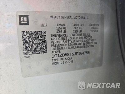 Zdjęcie 12 z 12 samochodu: 2018 CHEVROLET MALIBU LT VIN:1G1ZD5ST5JF164755 - miniatura