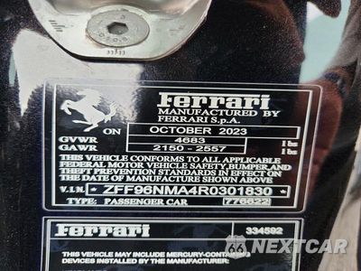 Zdjęcie 12 z 12 samochodu: 2024 FERRARI SF 90 SPIDER VIN:ZFF96NMA4R0301830 - miniatura