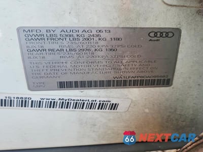 Zdjęcie 12 z 12 samochodu: 2013 AUDI Q5 PREMIUM PLUS VIN:WA1LFAFP8DA095682 - miniatura