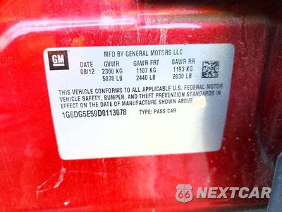 Zdjęcie 12 z 12 samochodu: 2013 CADILLAC CTS LUXURY COLLECTION VIN:1G6DG5E59D0113078 - miniatura