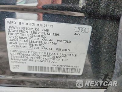 Zdjęcie 13 z 13 samochodu: 2022 AUDI Q4 E-TRON SPORTBACK PRESTIGE S LINE VIN:WA142BFZ6NP053761 - miniatura