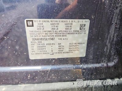 Zdjęcie 13 z 13 samochodu: 2018 CHEVROLET EQUINOX PREMIER VIN:3GNAXVEV7JL117457 - miniatura