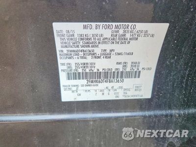 Zdjęcie 12 z 12 samochodu: 2015 FORD FLEX LIMITED VIN:2FMHK6DT4FBA13650 - miniatura