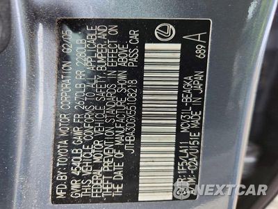 Zdjęcie 12 z 12 samochodu: 2005 LEXUS ES 330 VIN:JTHBA30GX55108218 - miniatura