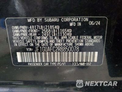 Zdjęcie 13 z 13 samochodu: 2024 SUBARU IMPREZA SPORT VIN:JF1GUAFC2R8850078 - miniatura