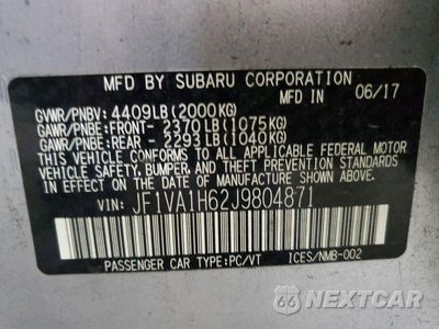 Zdjęcie 12 z 12 samochodu: 2018 SUBARU WRX LIMITED VIN:JF1VA1H62J9804871 - miniatura
