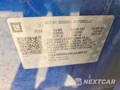 Zdjęcie 12 z 12 samochodu: 2019 CHEVROLET VOLT PREMIER VIN:1G1RB6S52KU126510 - miniatura